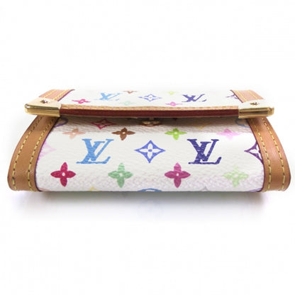 Louis Vuitton Monogram Multicolor Porte-Monnaie Plat Coin Purse White 4 of 7