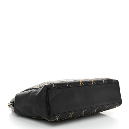 Chanel Calfskin Wild Stitch Shoulder Bag Black 4 of 11