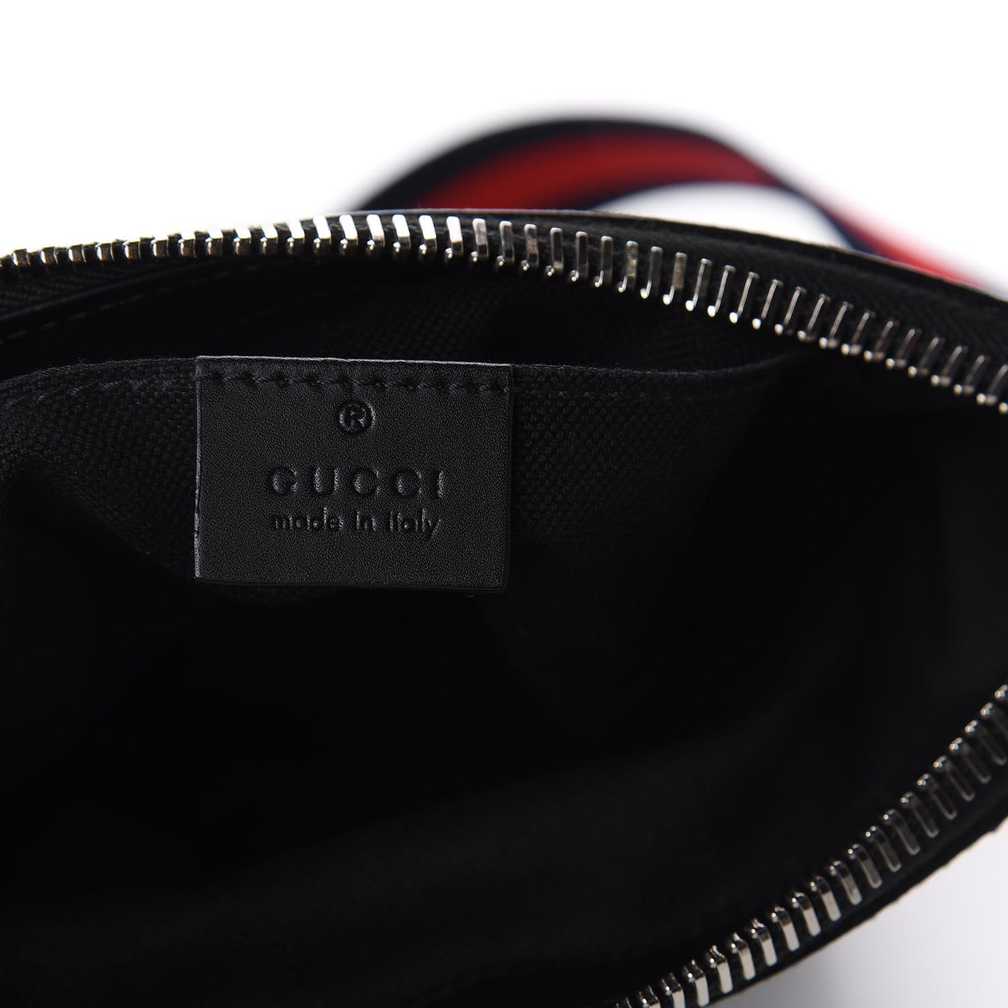 GG Supreme Monogram Web Small Flat Messenger Bag Black Grey