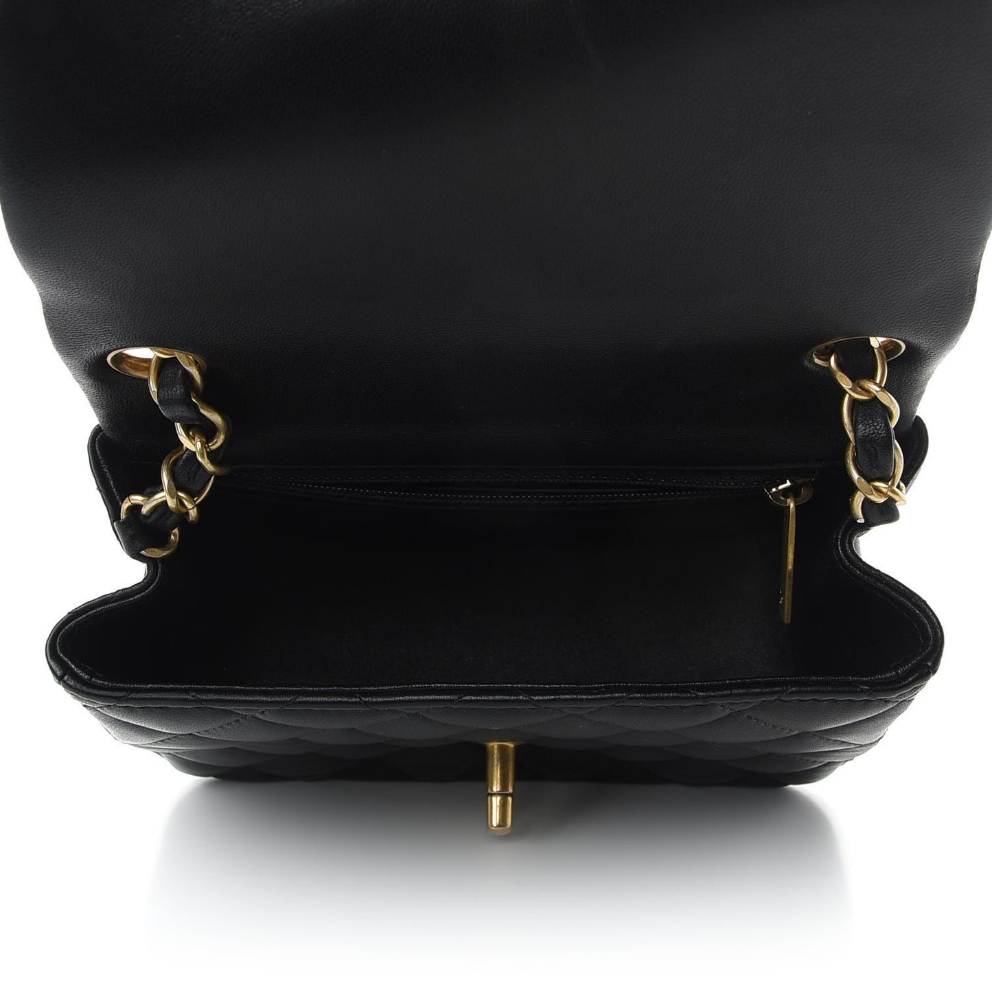 Lambskin Quilted Mini Square Flap Black