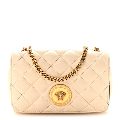 Versace Nappa Quilted Small Medusa Chain Crossbody White 1 of 9