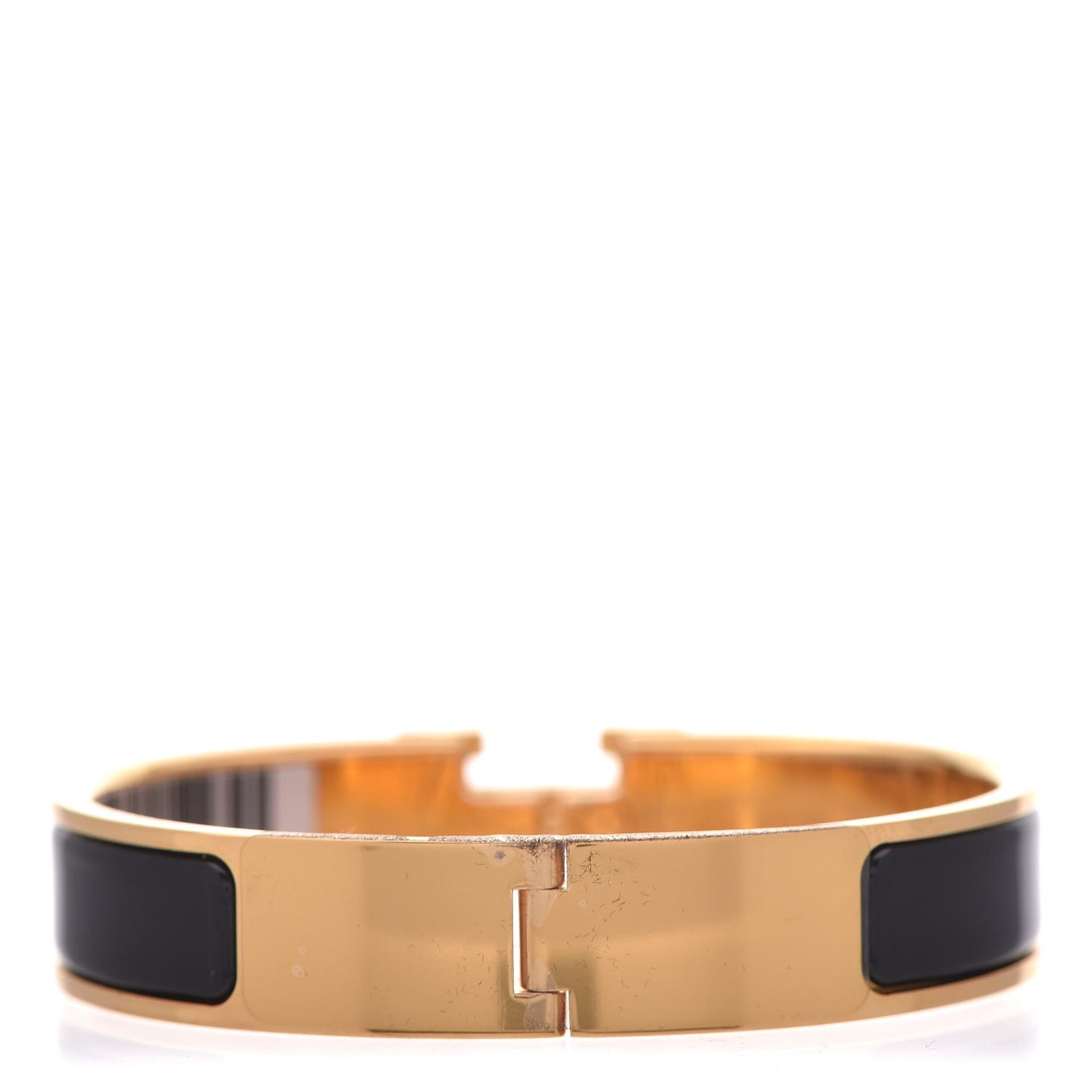 Enamel Narrow Clic Clac H Bracelet PM Black