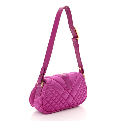 Versace Satin Crystal Quilted Mini Greca Goddess Shoulder Bag Pink 3 of 9