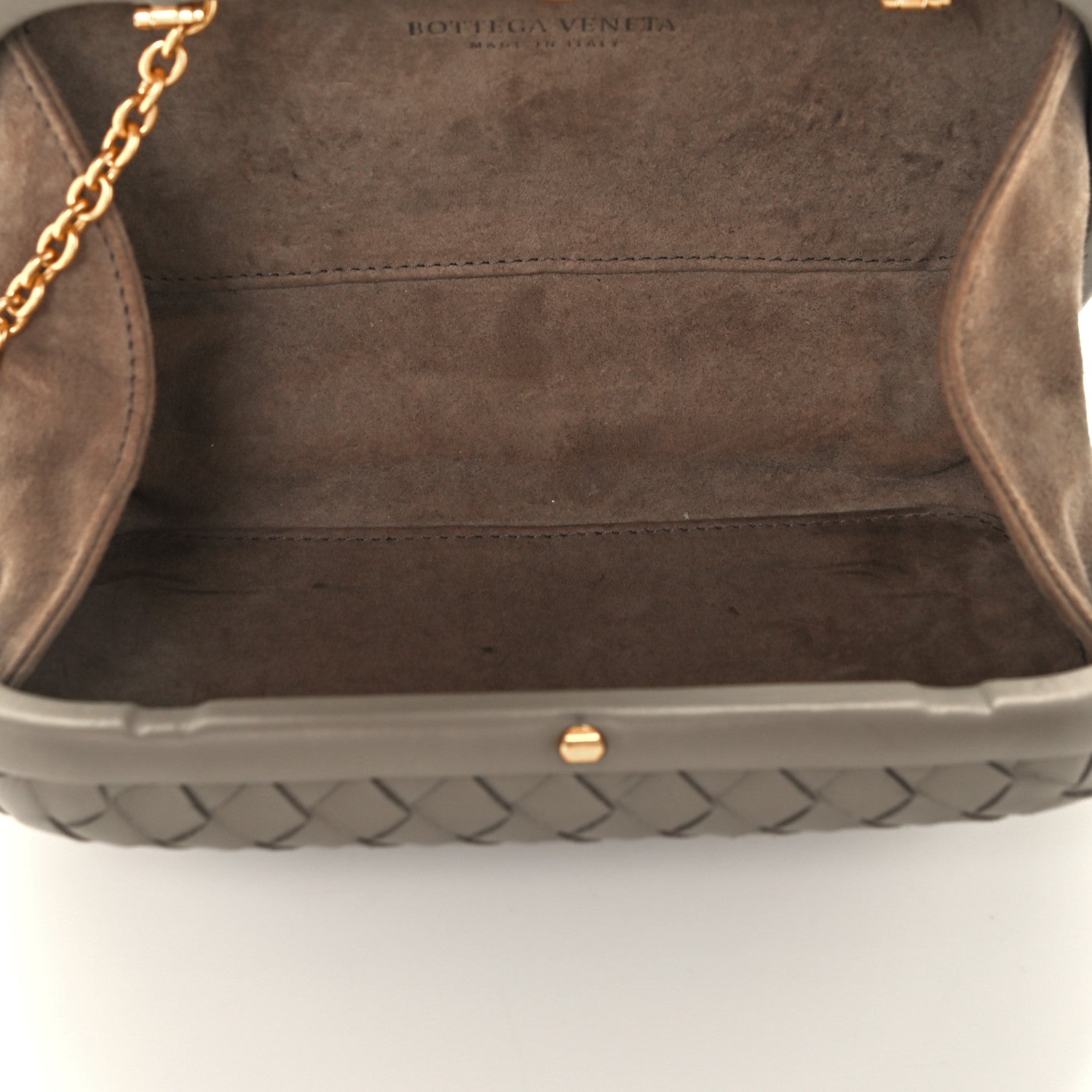 Bottega Veneta Nappa Intrecciato Chain Knot Clutch Steel 5 of 9