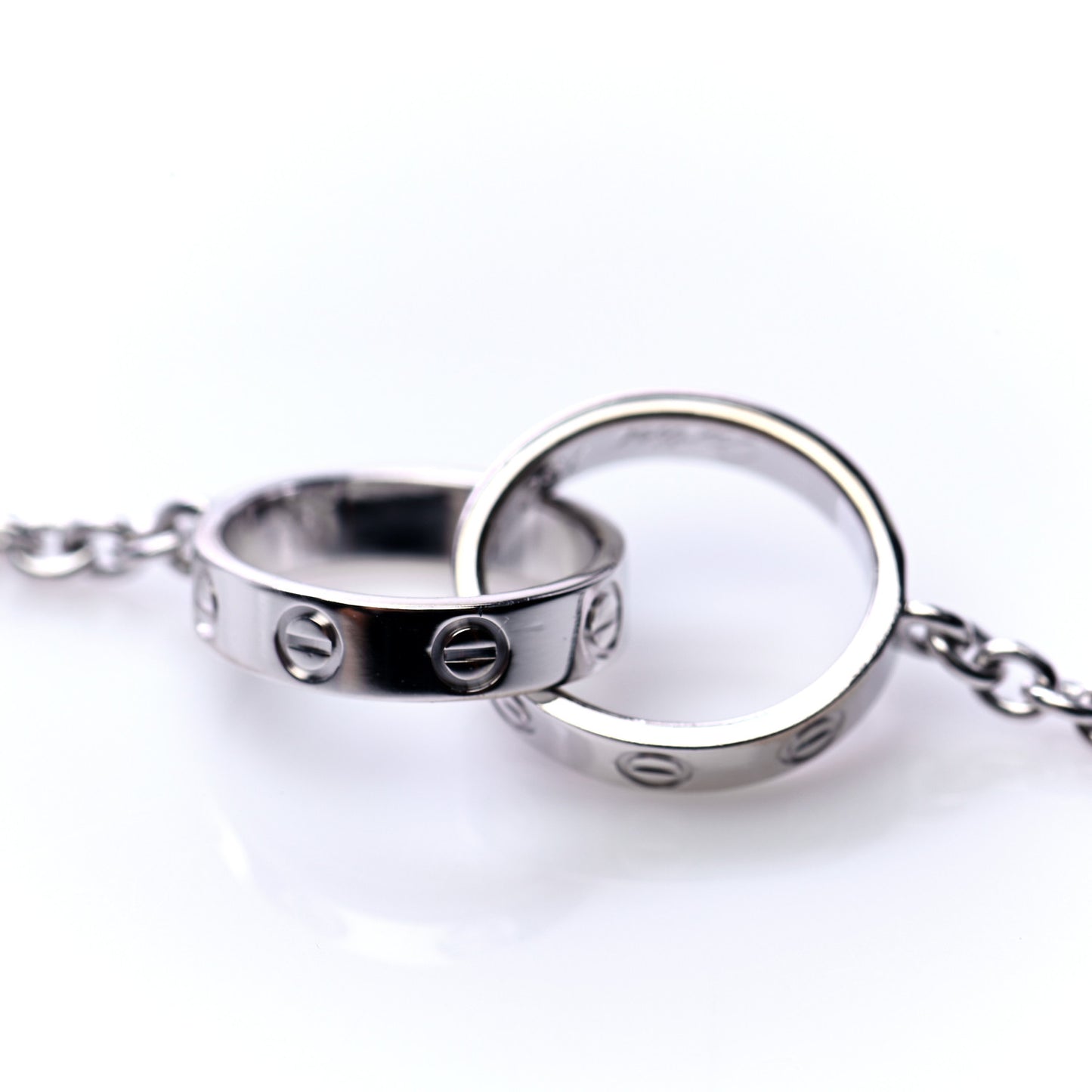 18K White Gold Interlocking LOVE Necklace