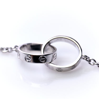 Cartier 18K White Gold Interlocking LOVE Necklace 4 of 8