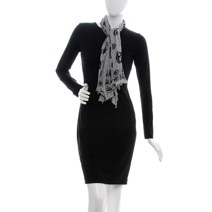 Alexander McQueen Modal Skull Scarf Grey Black 2 of 4