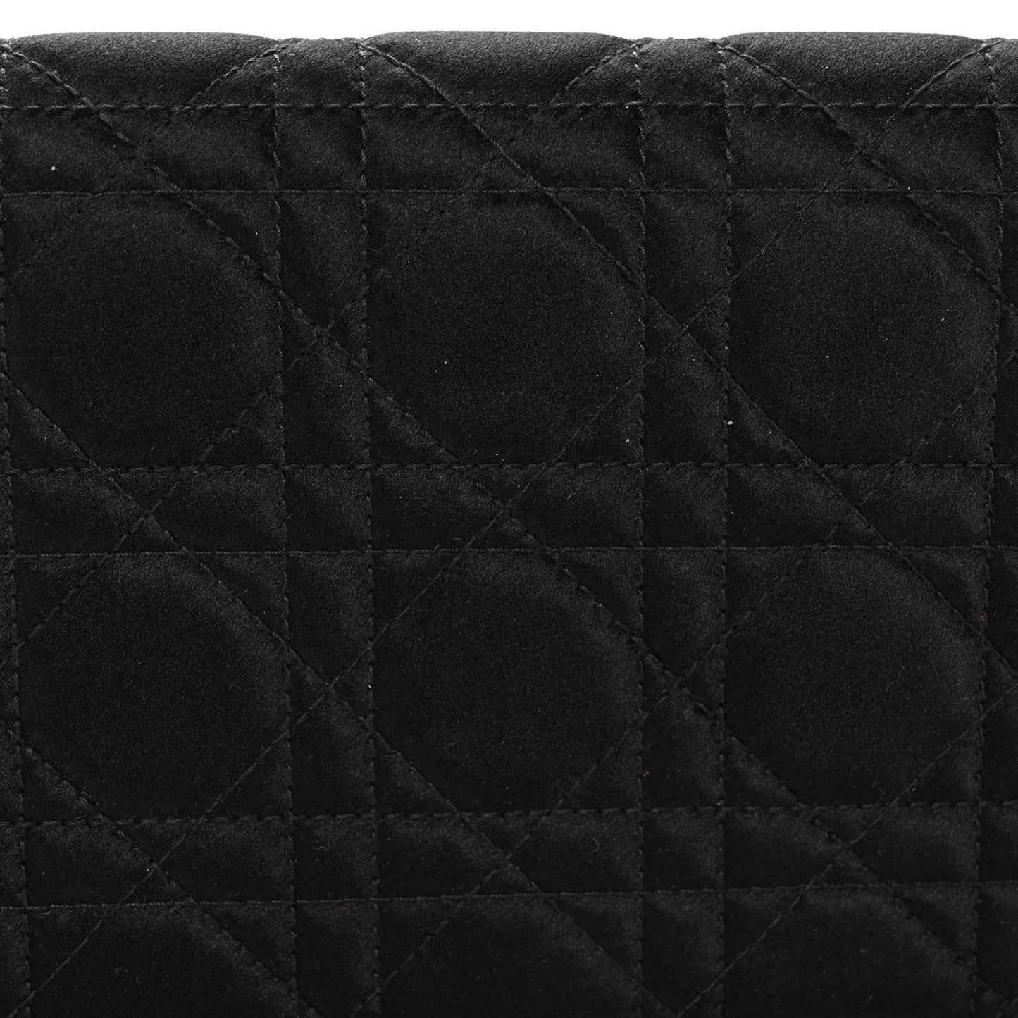 Satin Cannage Lady Dior Convertible Clutch Black