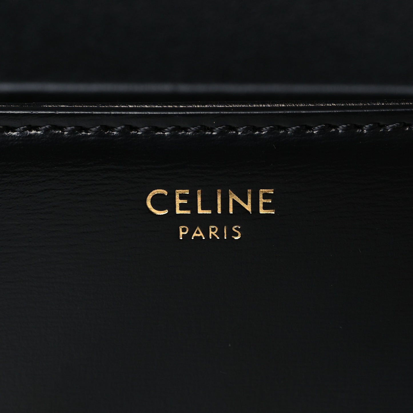 Shiny Calfskin Triomphe Shoulder Bag Black