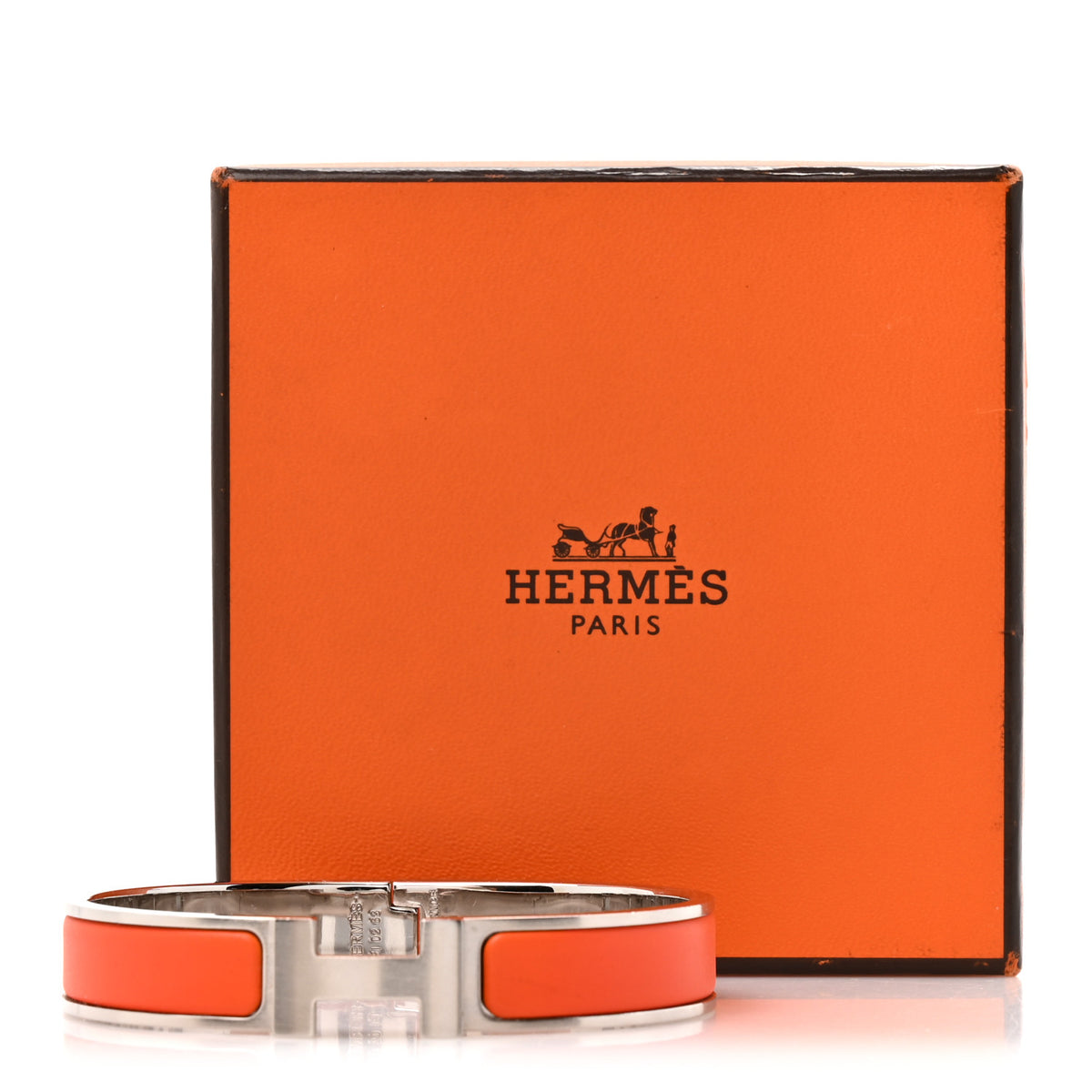 Hermes Matte Enamel Narrow Clic Clac HH Bracelet T6 Orange 5 of 5