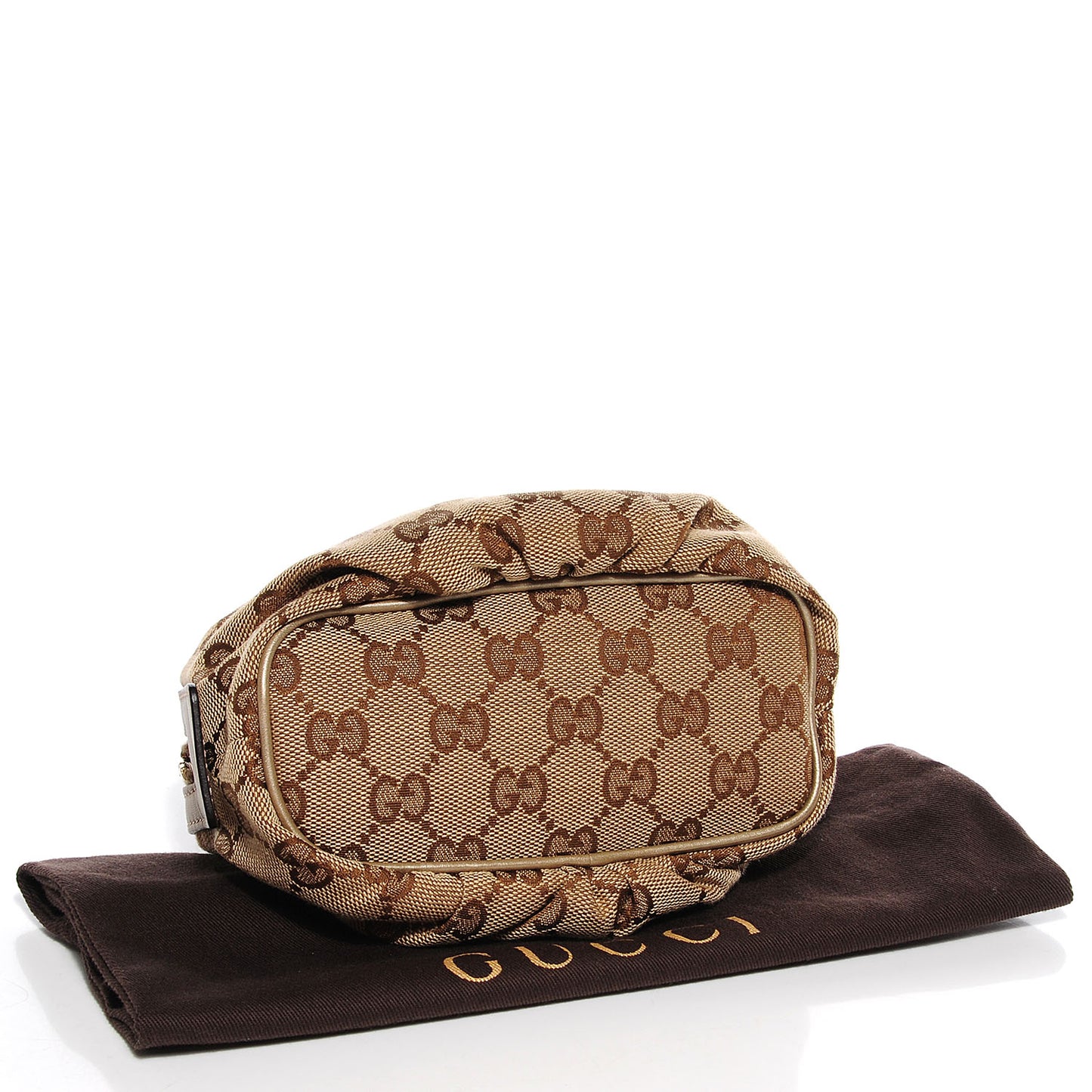 Monogram Bamboo Cosmetic Case Metallic Gold