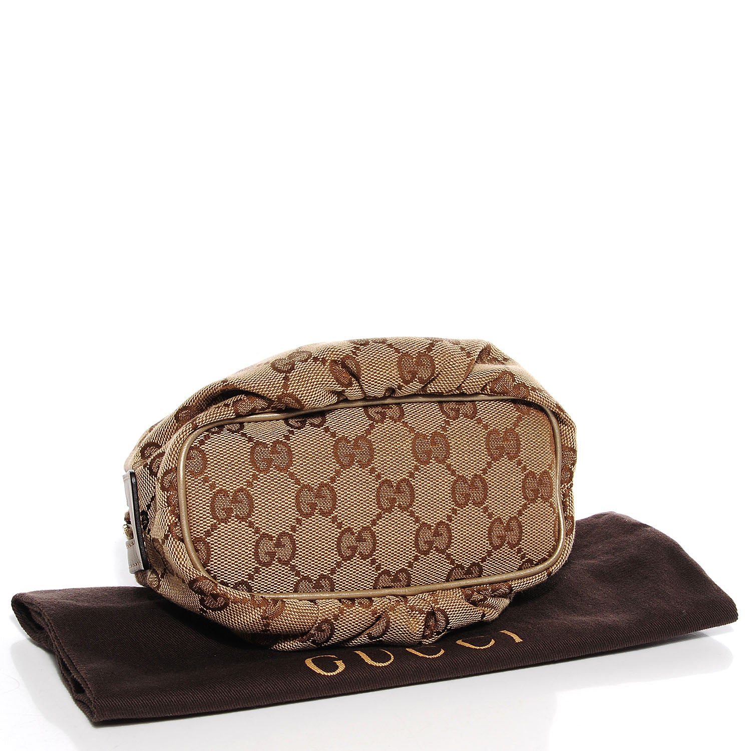 Gucci Monogram Bamboo Cosmetic Case Metallic Gold 4 of 6