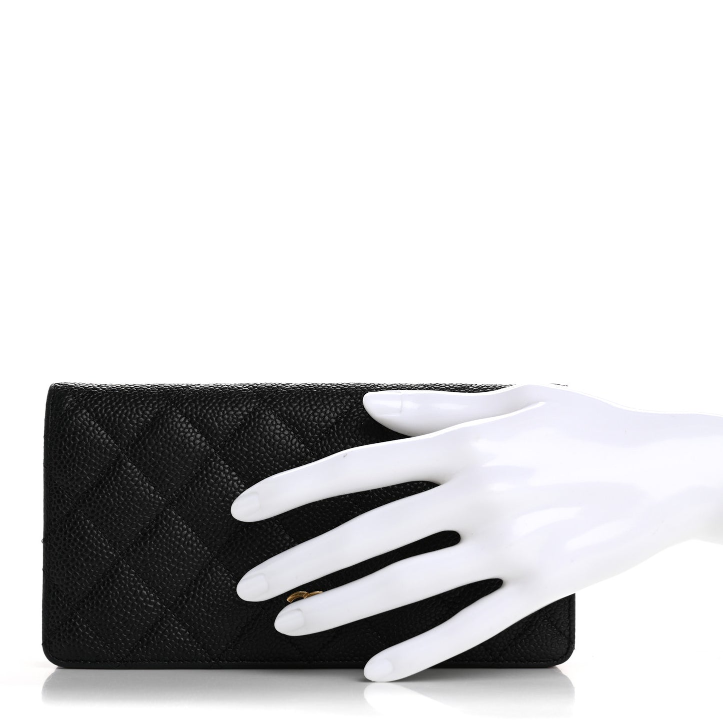 Caviar Quilted Yen Wallet Black