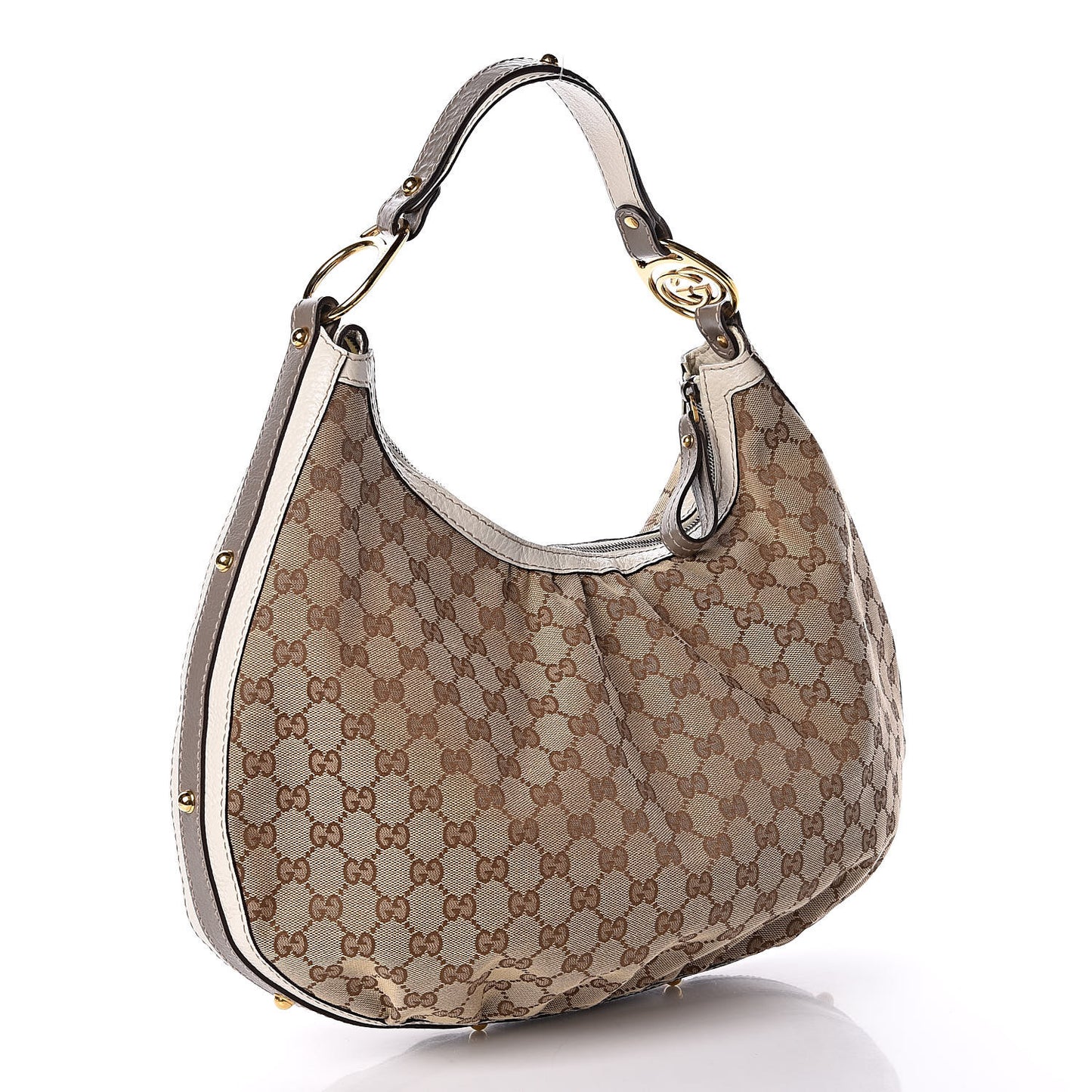 Monogram Medium Interlocking Hobo Off White