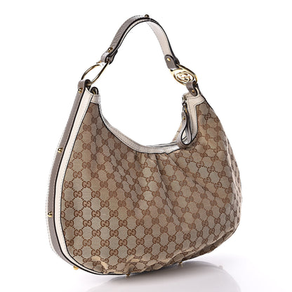 Gucci Monogram Medium Interlocking Hobo Off White 3 of 9