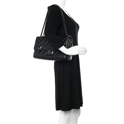 Chanel Glazed Calfskin Quilted Large Coco Soft Flap Black 2 of 10