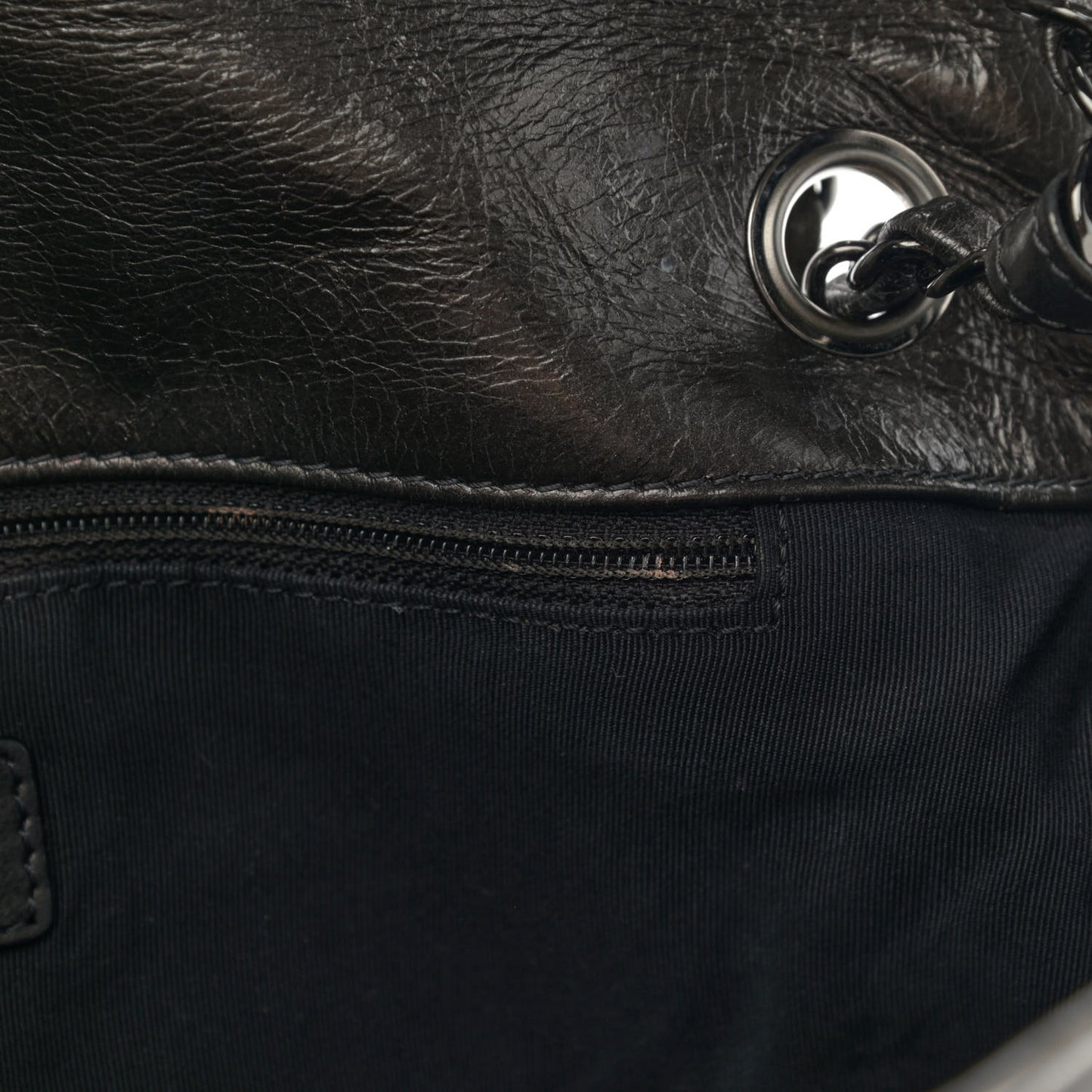 Metallic Calfskin Quilted Medium Chain Me Flap Grey
