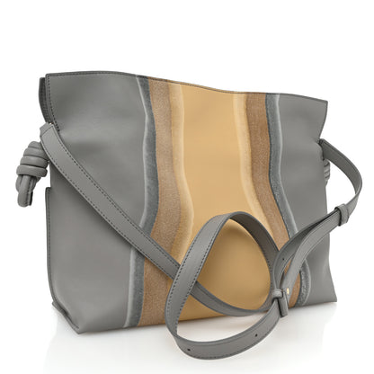 Loewe Nappa Medium Flamenco Landscape Knot Clutch Sparkling Grey Butter 3 of 10