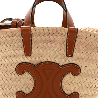 Celine Raffia Calfskin Triomphe Teen Panier Tan 7 of 9