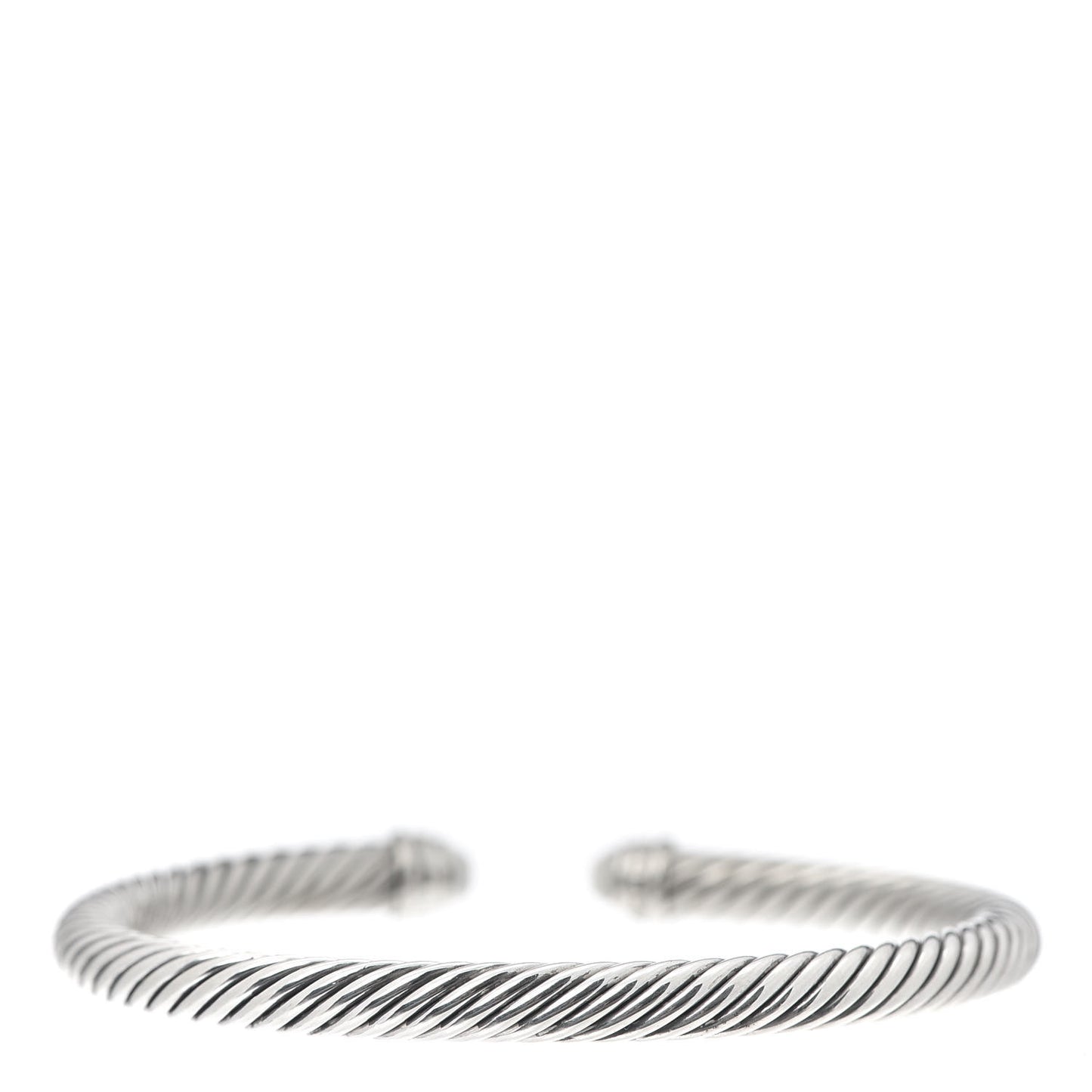 Sterling Silver Diamond White Agate 5mm Cable Classics Bracelet