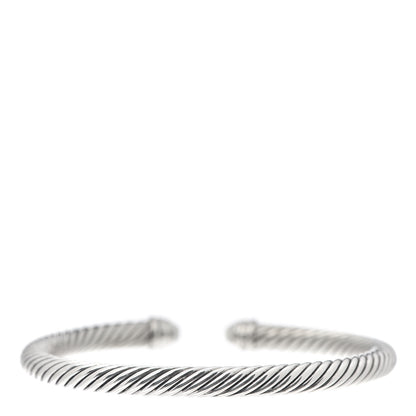 David Yurman Sterling Silver Diamond White Agate 5mm Cable Classics Bracelet 3 of 4