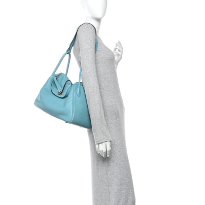 Hermes Taurillon Clemence Lindy 34 Bleu Atoll 2 of 10