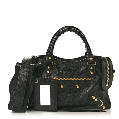 Balenciaga Agneau Classic Gold Hardware Mini City Black 3 of 12