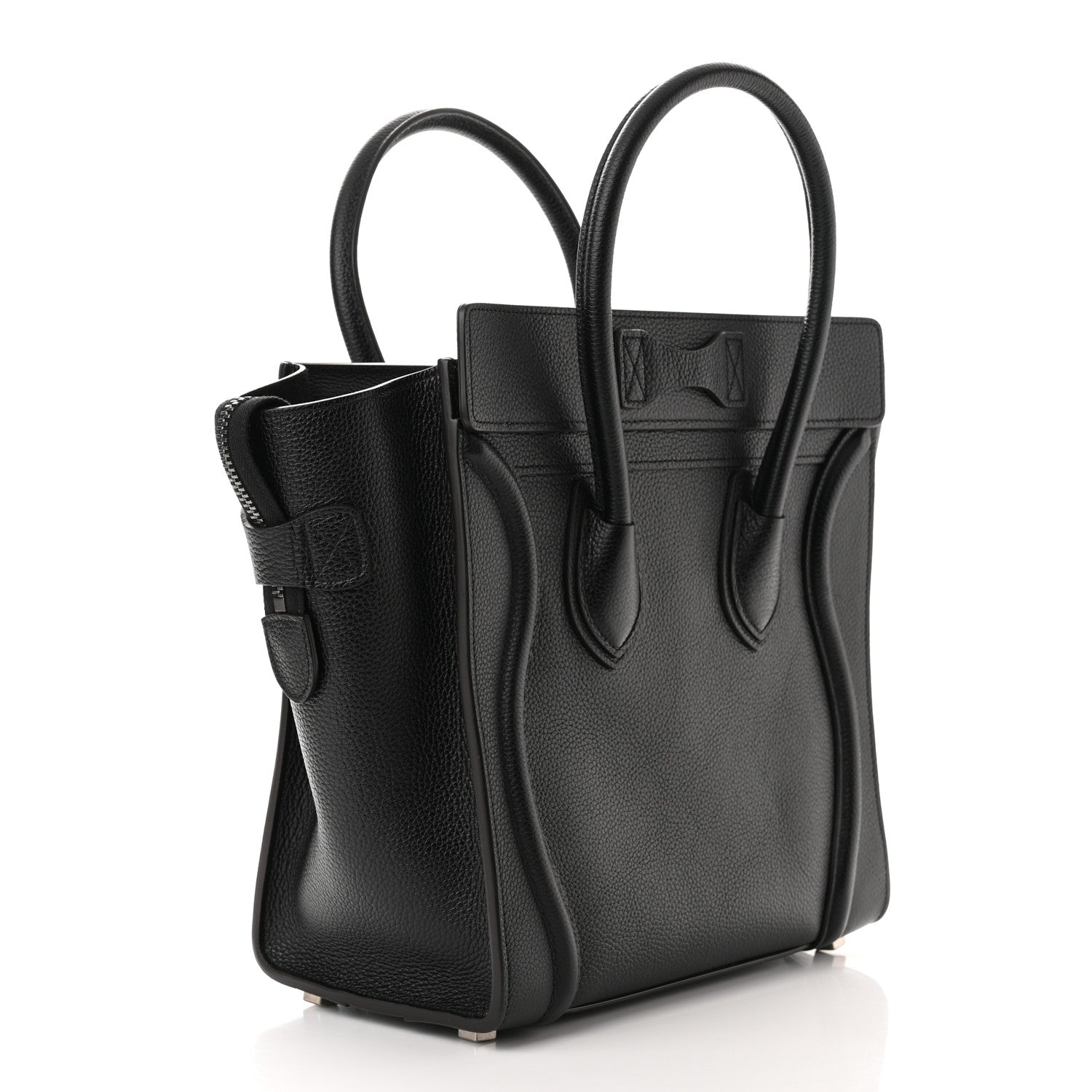 Celine Drummed Calfskin Micro Luggage Black 3 of 10