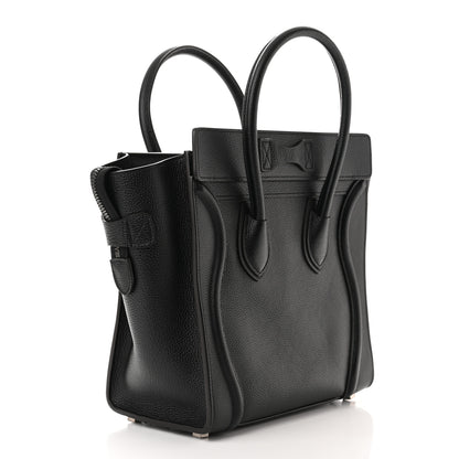 Celine Drummed Calfskin Micro Luggage Black 3 of 10