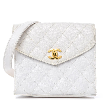 Chanel Caviar Quilted Single Flap Shoulder Bag White 1 of 16
