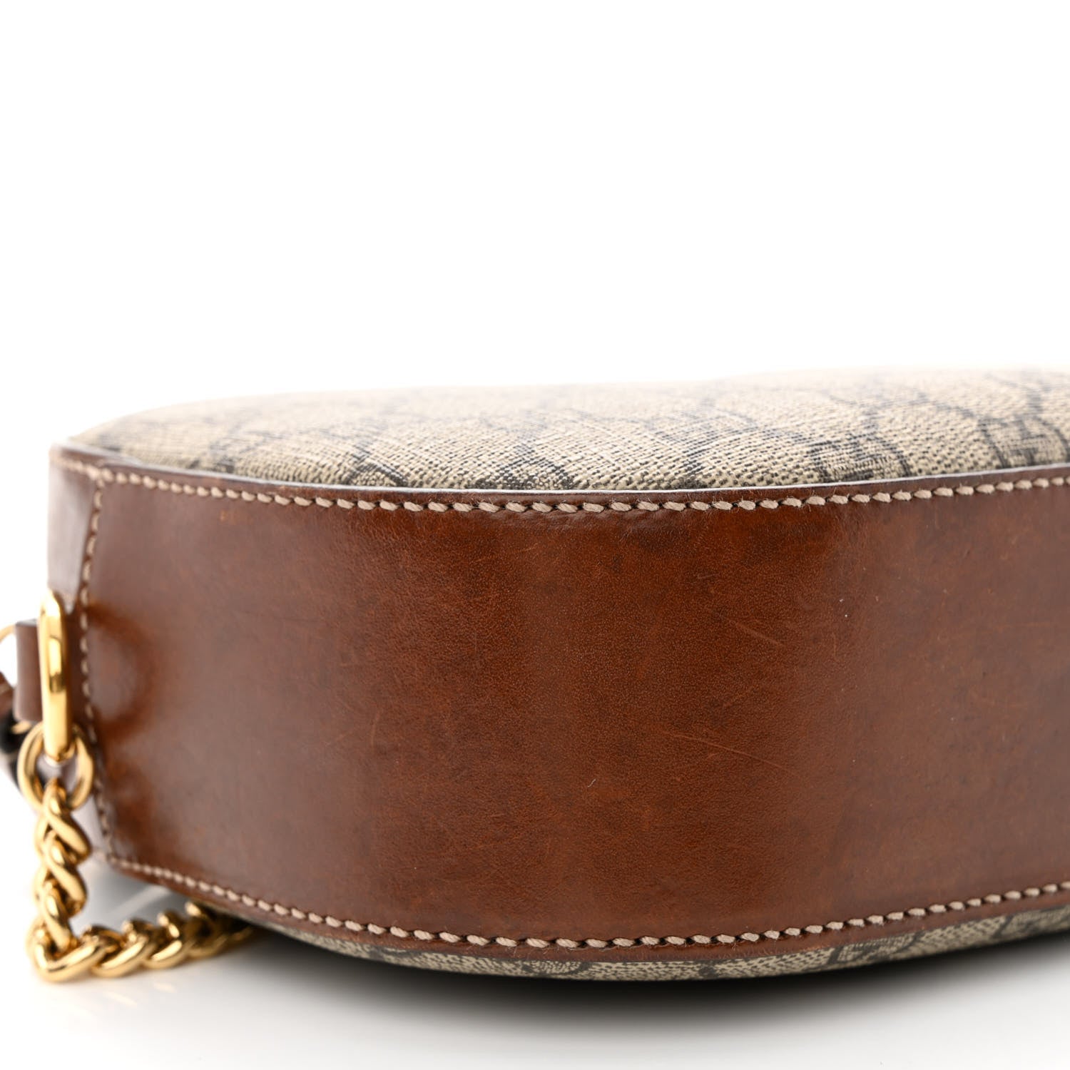 Gucci GG Supreme Monogram Cuoio Toscano Mini Chain Shoulder Bag Beige Ebony Cuir 12 of 12