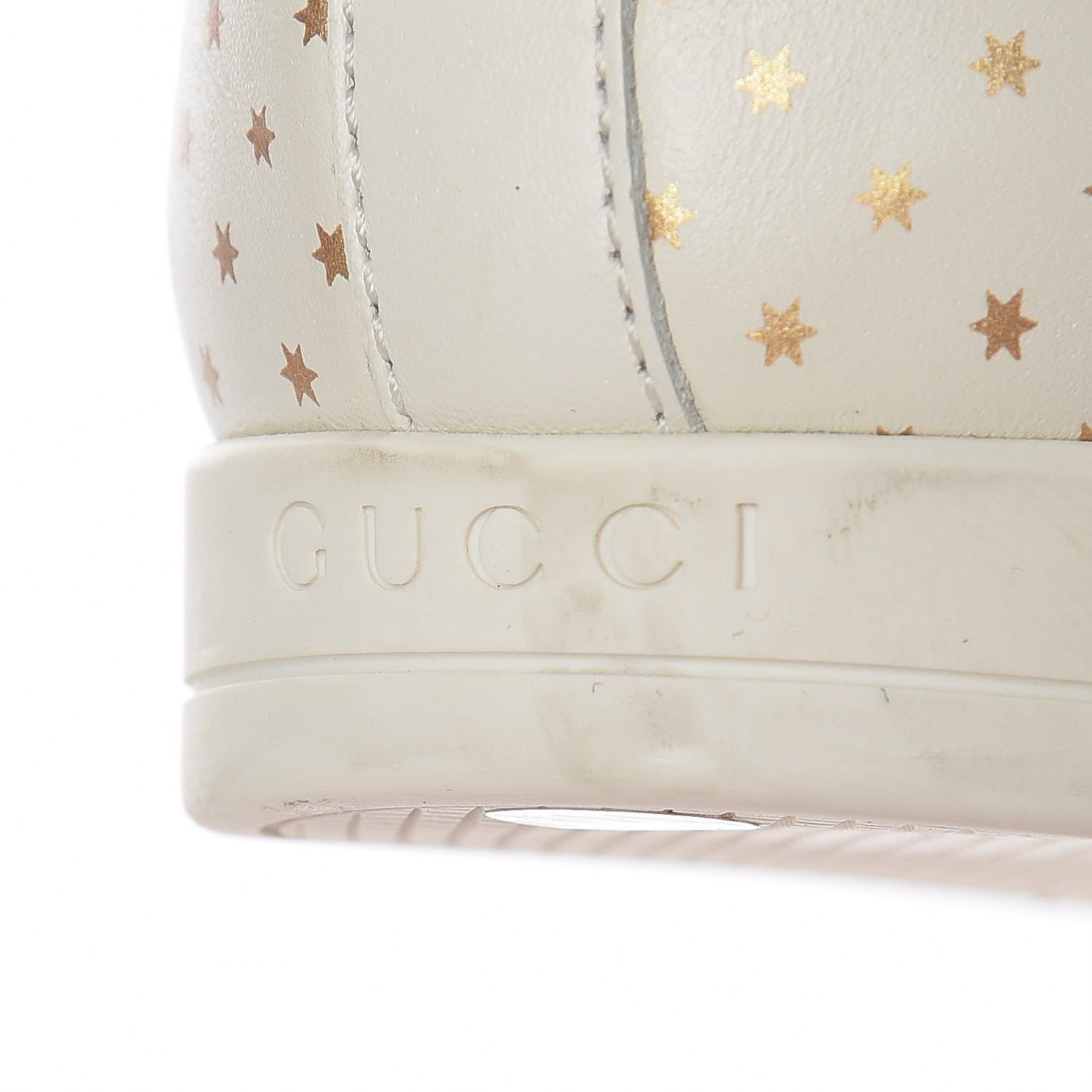 Gucci X SEGA Calfskin GUCCY Stars Womens Falacer Sneakers 38.5 White 10 of 13