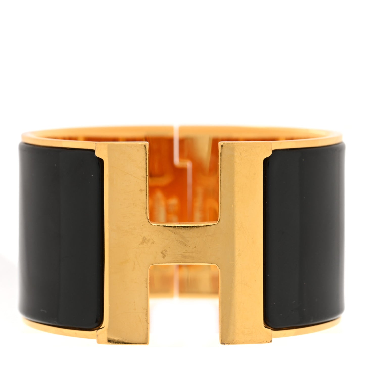 Enamel Extra Wide Clic Clac H Bracelet Black