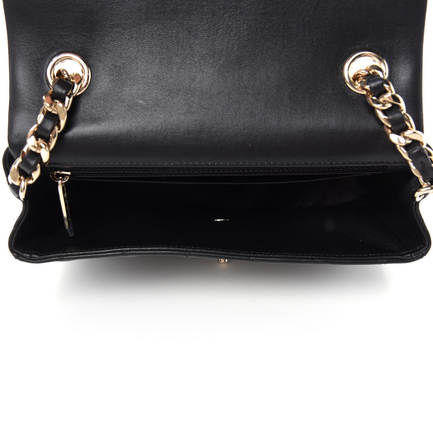 Lambskin Quilted Mini Coco Charms Rectangular Flap Black