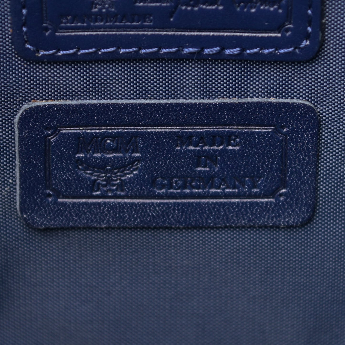 Nylon Monogram Calfskin Tote Navy