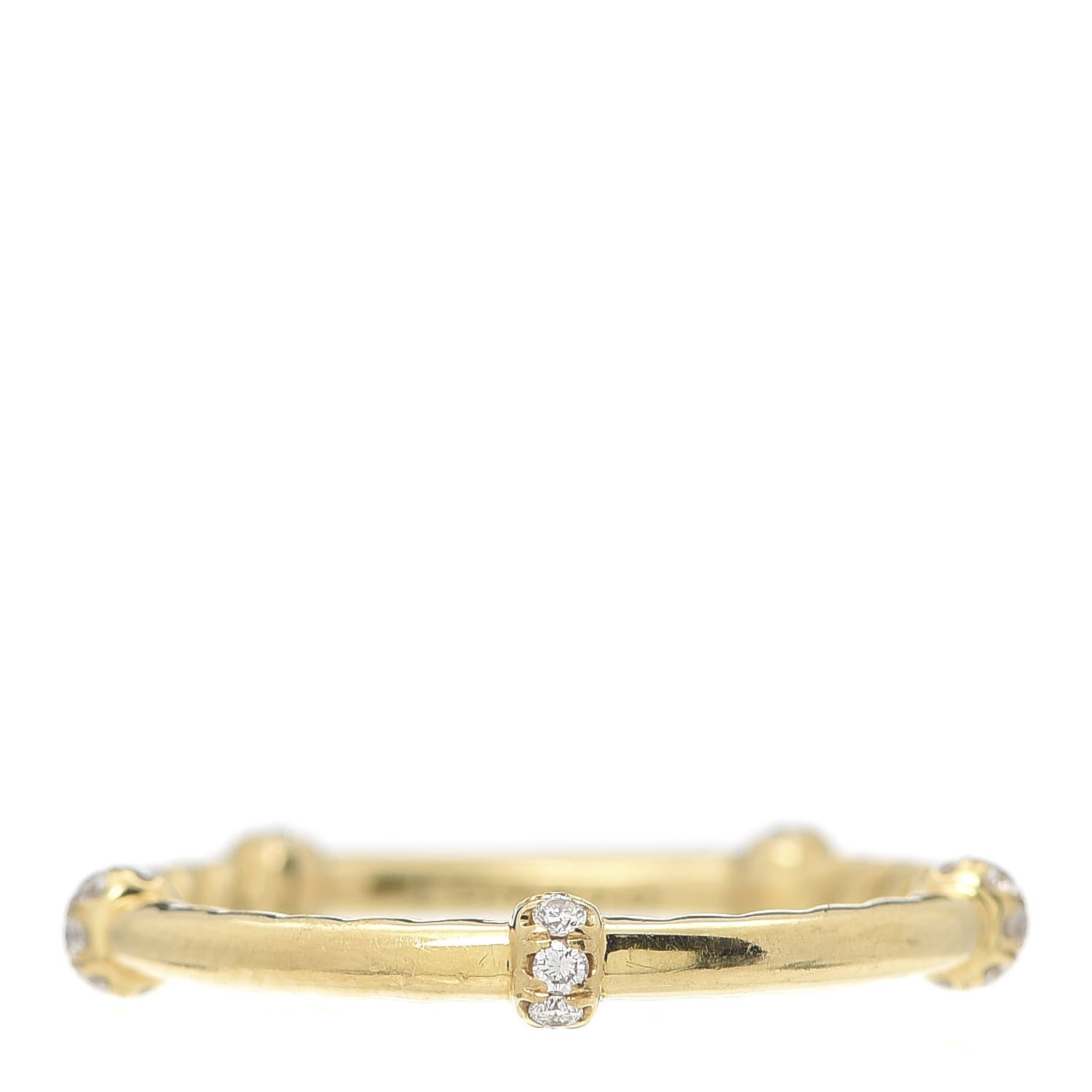 David Yurman 18K Yellow Gold Diamond 1.7mm Astor Single Row Ring 50 5.5 1 of 5