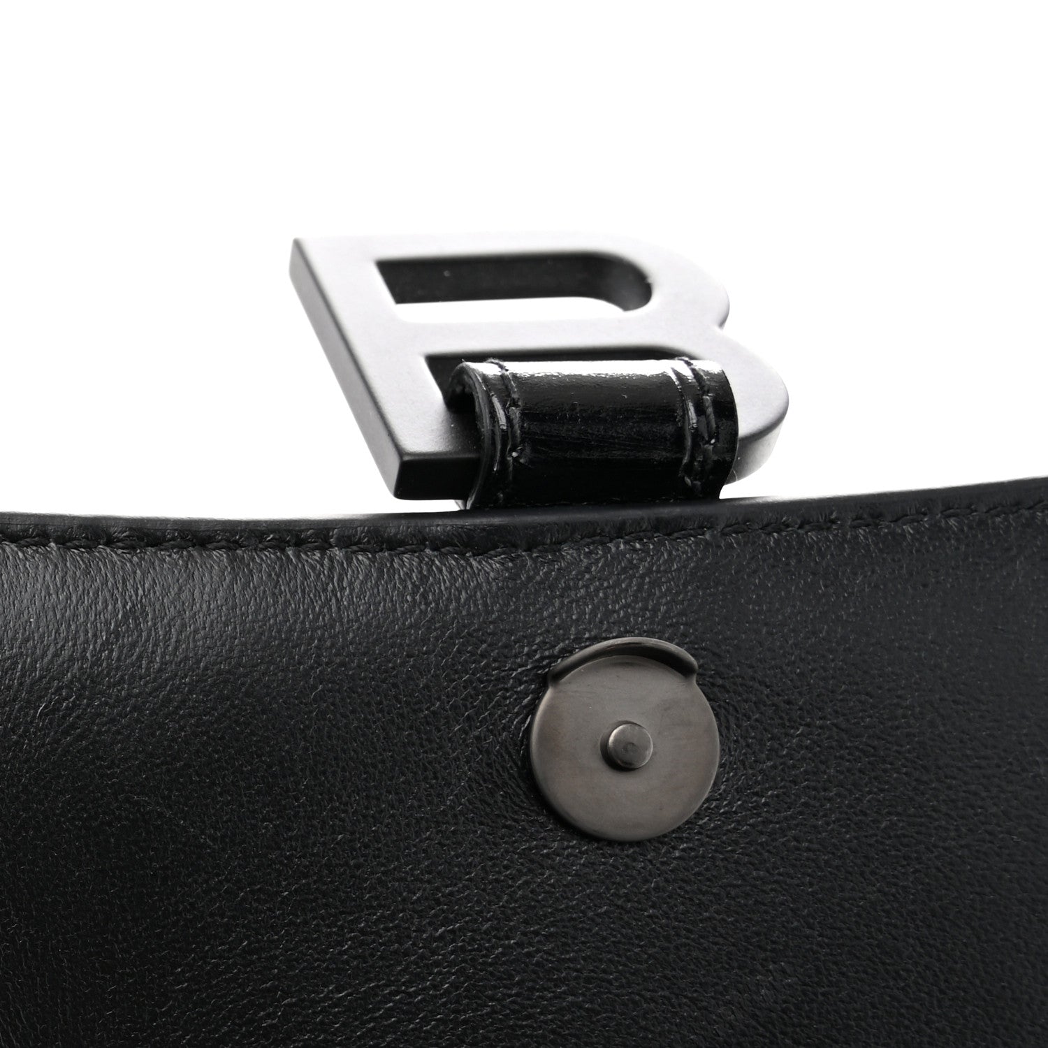 Balenciaga Shiny Calfskin Monochrome Crocodile Embossed Small Hourglass Top Handle Bag Black 11 of 11