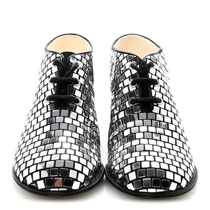Chanel Mirror Facets Lace Up Boots 36.5 Silver 5 of 20