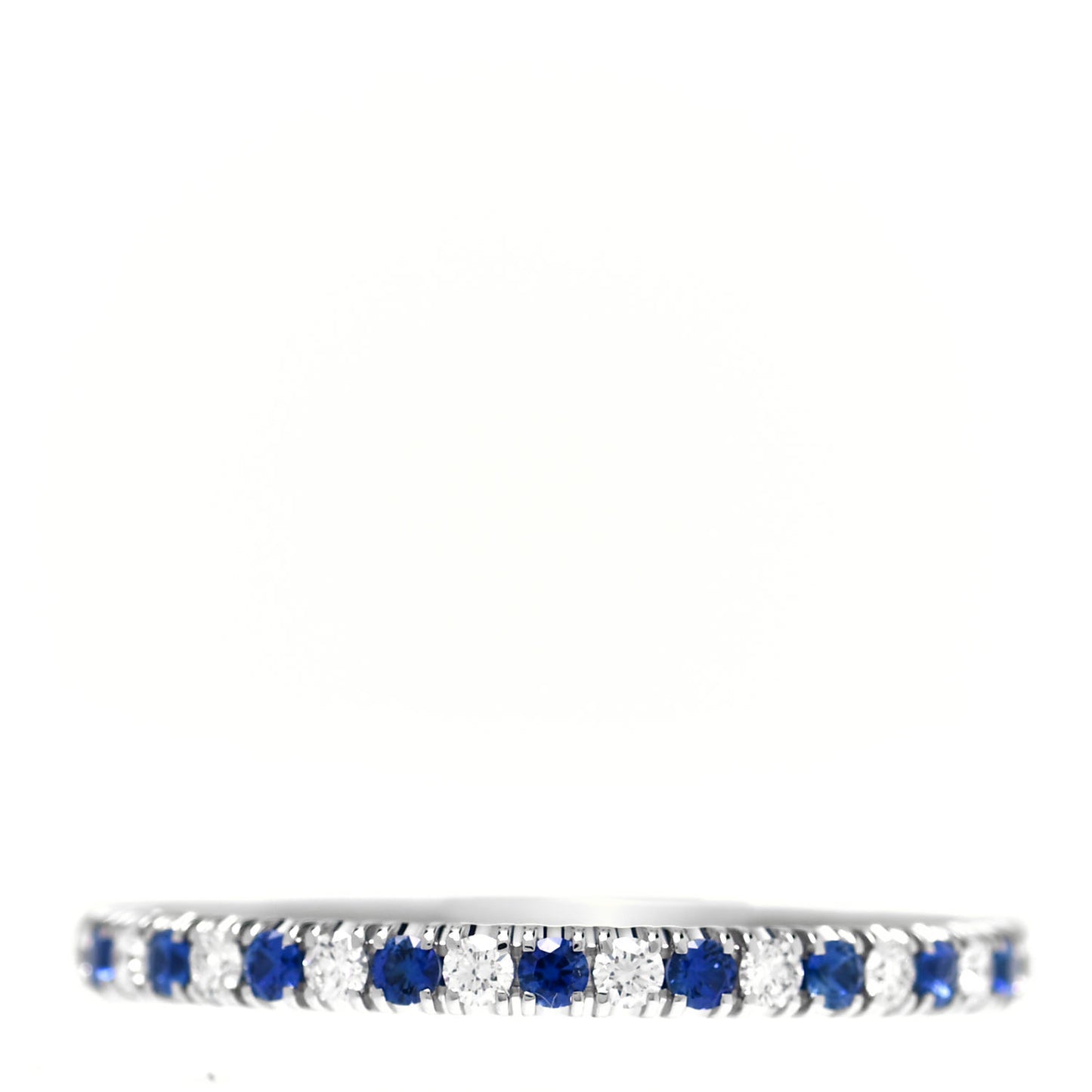 Platinum Diamond Blue Sapphire 2mm Etincelle de Cartier Wedding Band Ring 55 7.25