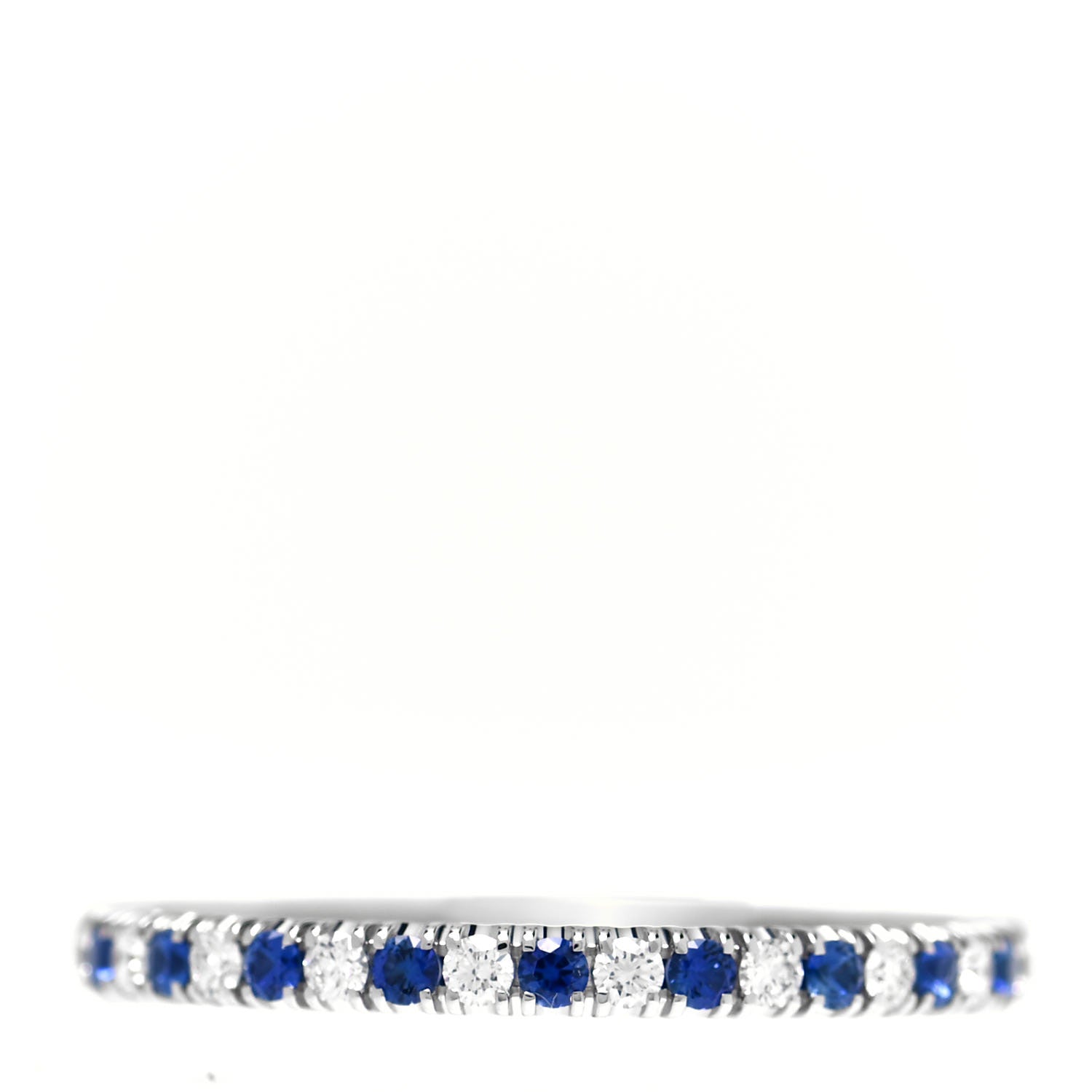 Cartier Platinum Diamond Blue Sapphire 2mm Etincelle de Cartier Wedding Band Ring 55 7.25 3 of 5