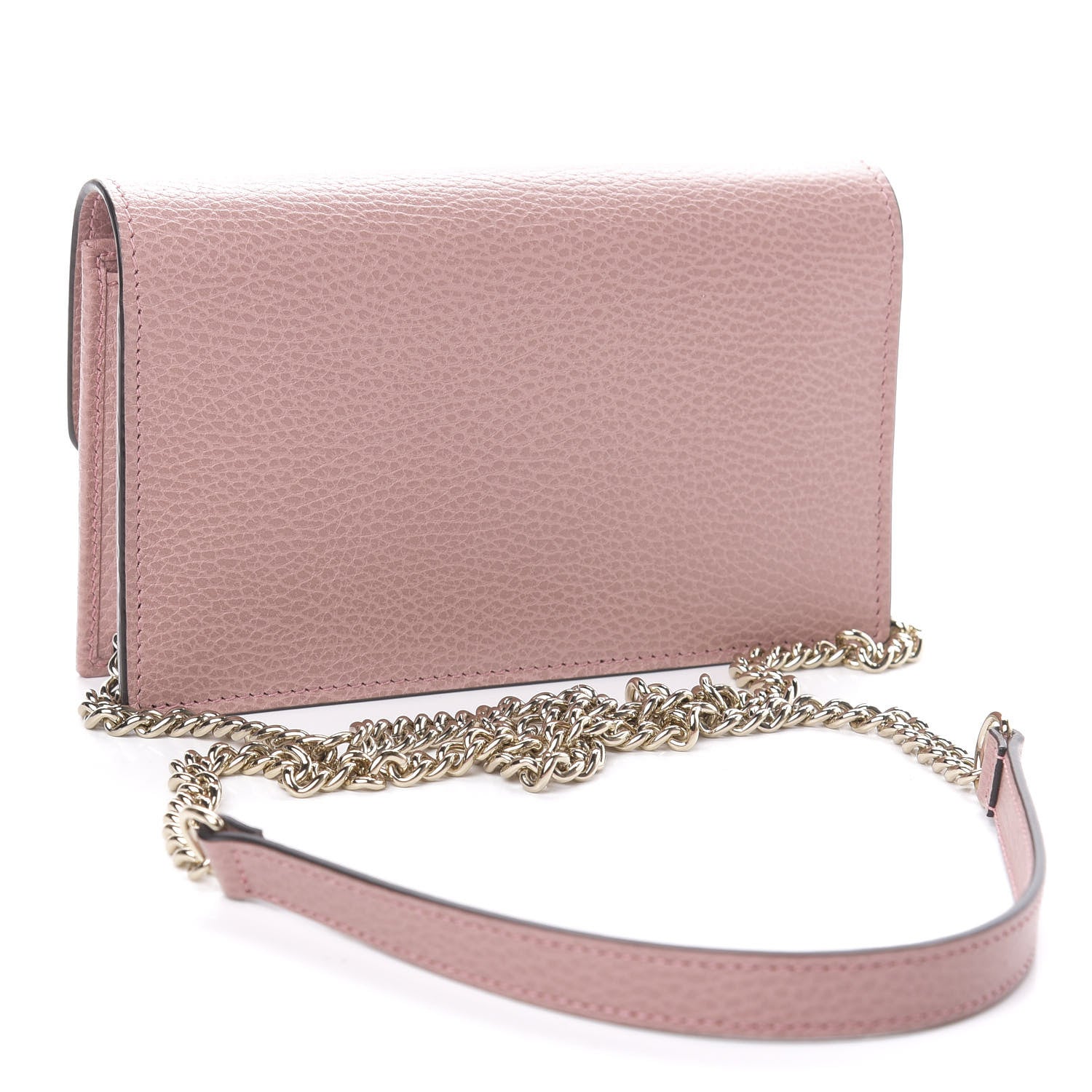 Gucci Dollar Calfskin Interlocking G Chain Wallet Soft Pink 3 of 11