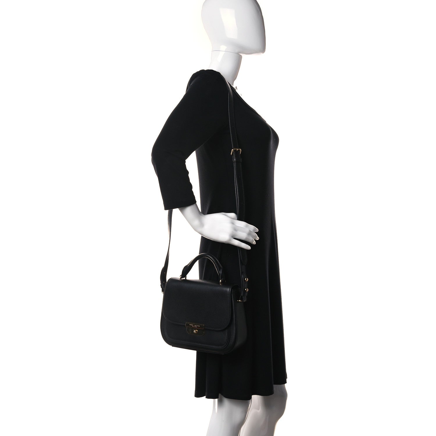 Marc Jacobs Calfskin Rider Top Handle Black 2 of 10