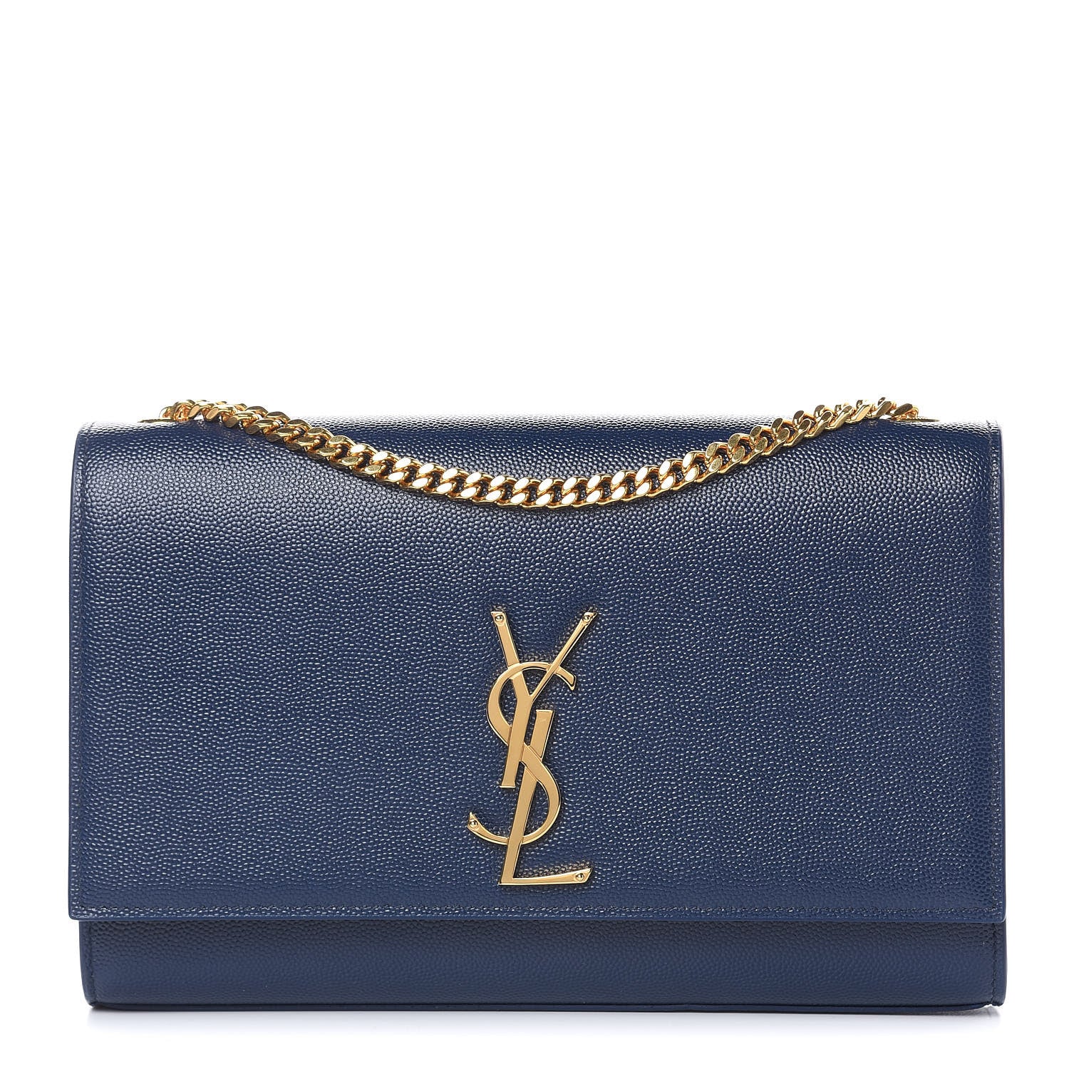 Saint Laurent Grain De Poudre Medium Classic Monogram Kate Satchel Denim Blue 1 of 10