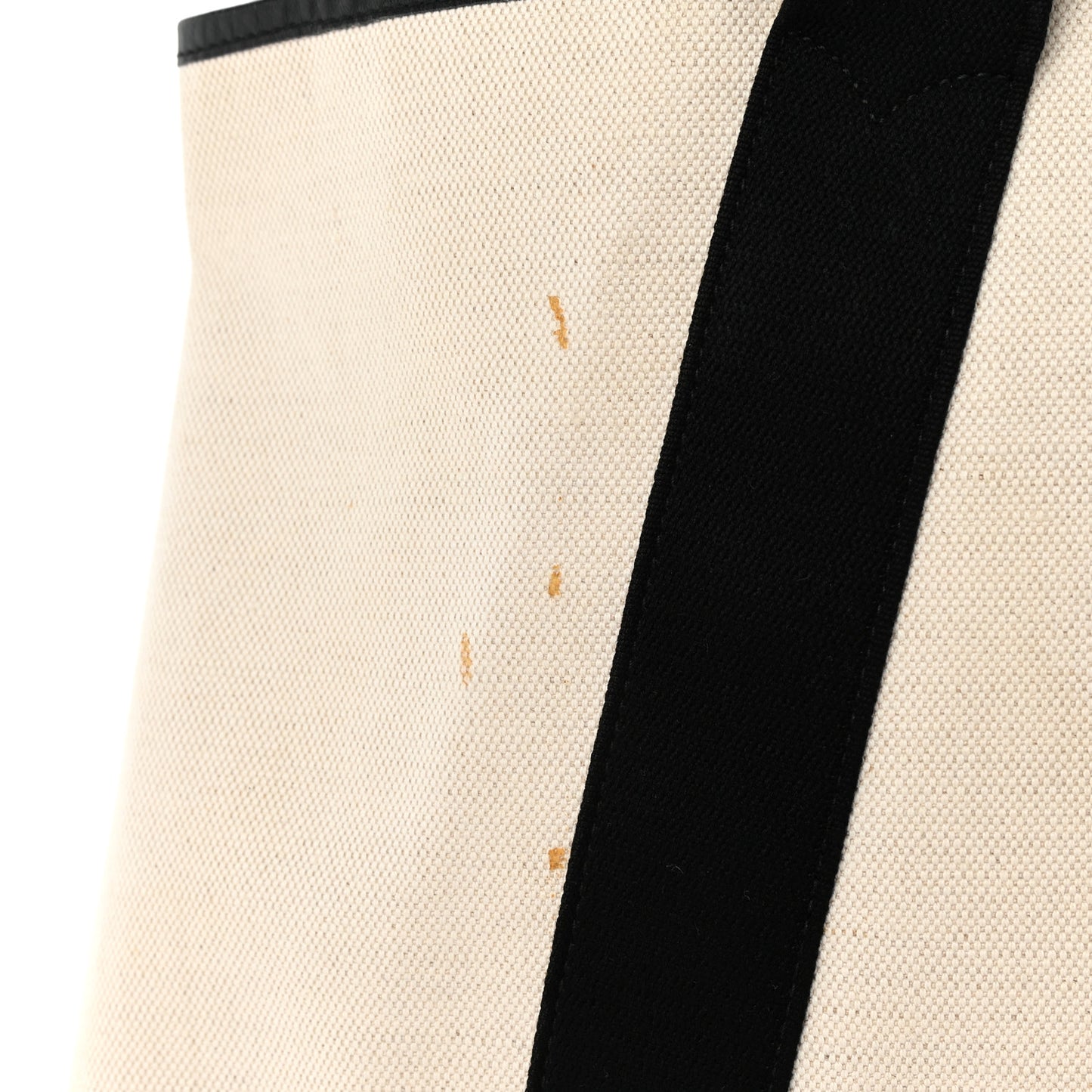 Cotton Canvas Calfskin M Navy Cabas Natural Black