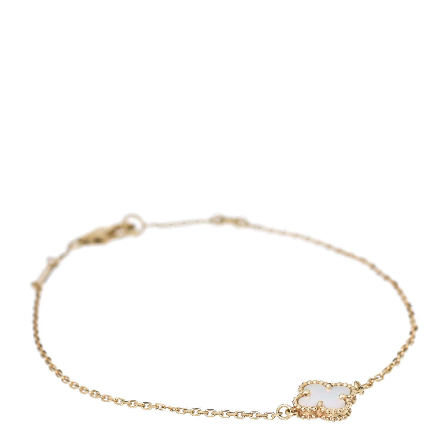 Van Cleef & Arpels 18K Yellow Gold Mother of Pearl Sweet Alhambra Bracelet 1 of 5