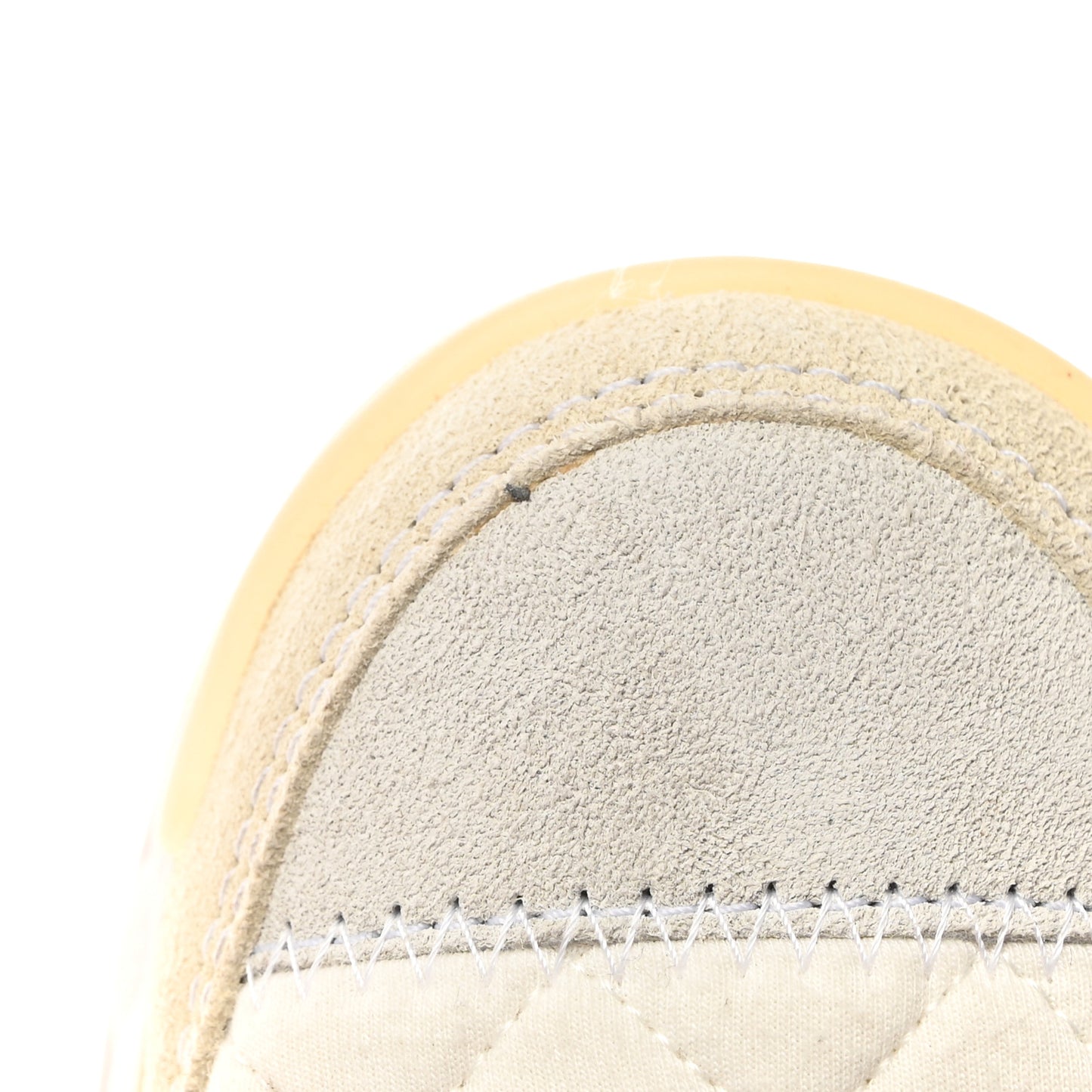 Fabric Suede Calfskin CC Sneakers 35 White Ivory