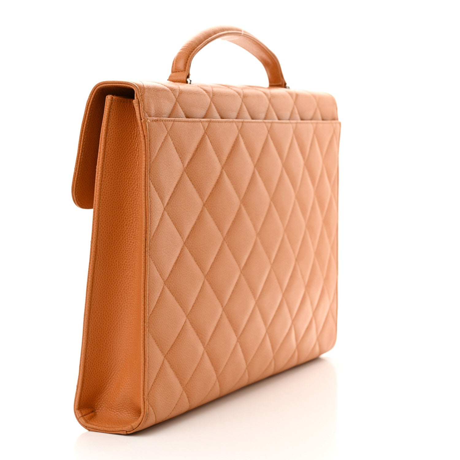 Chanel Caviar Quilted Briefcase Laptop Bag Light Brown 3 of 15