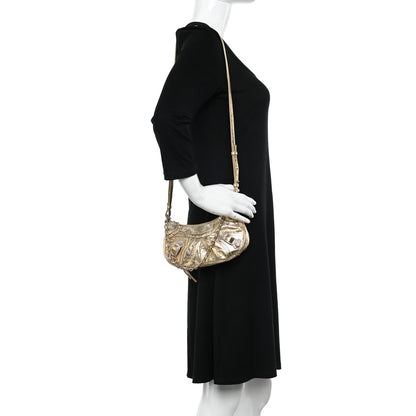 Balenciaga Metallic Arena Agneau Crystal Le Cagole Mini Purse With Chain Light Gold 2 of 11