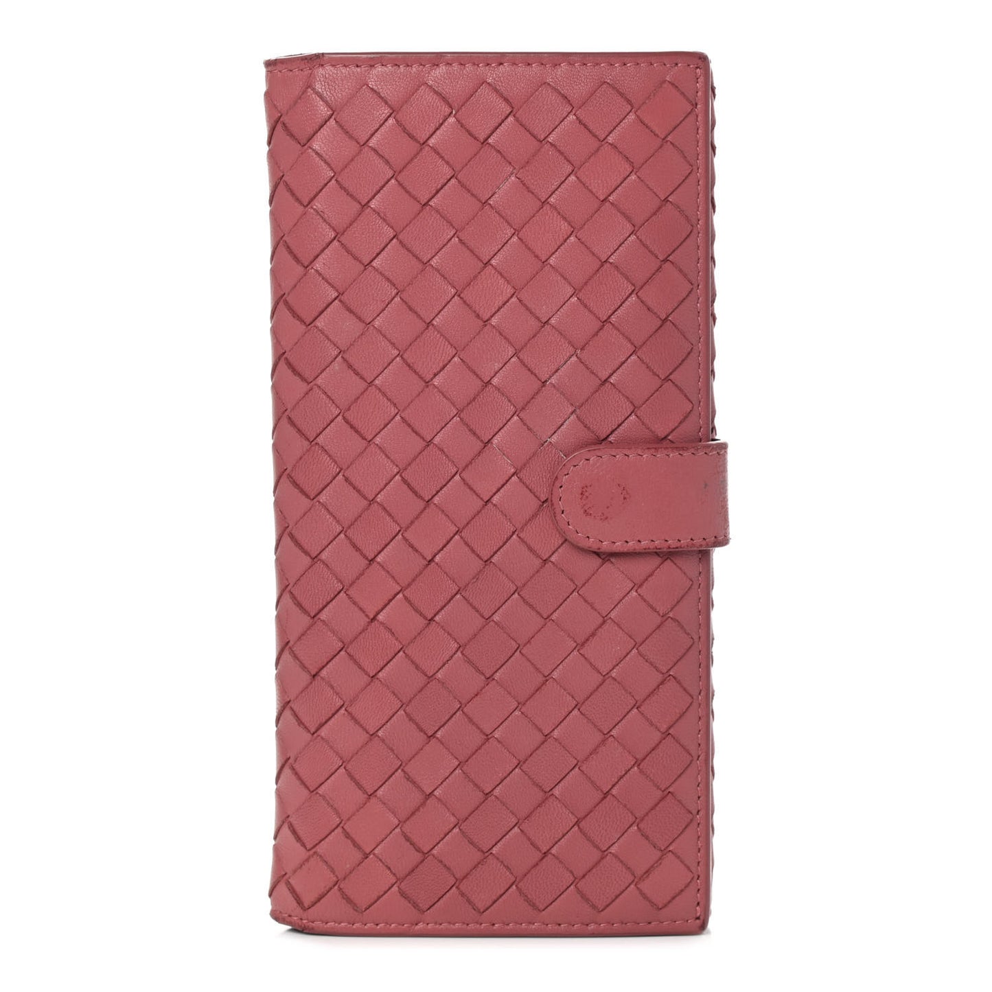 Nappa Intrecciato Continental Snap Wallet Corallo