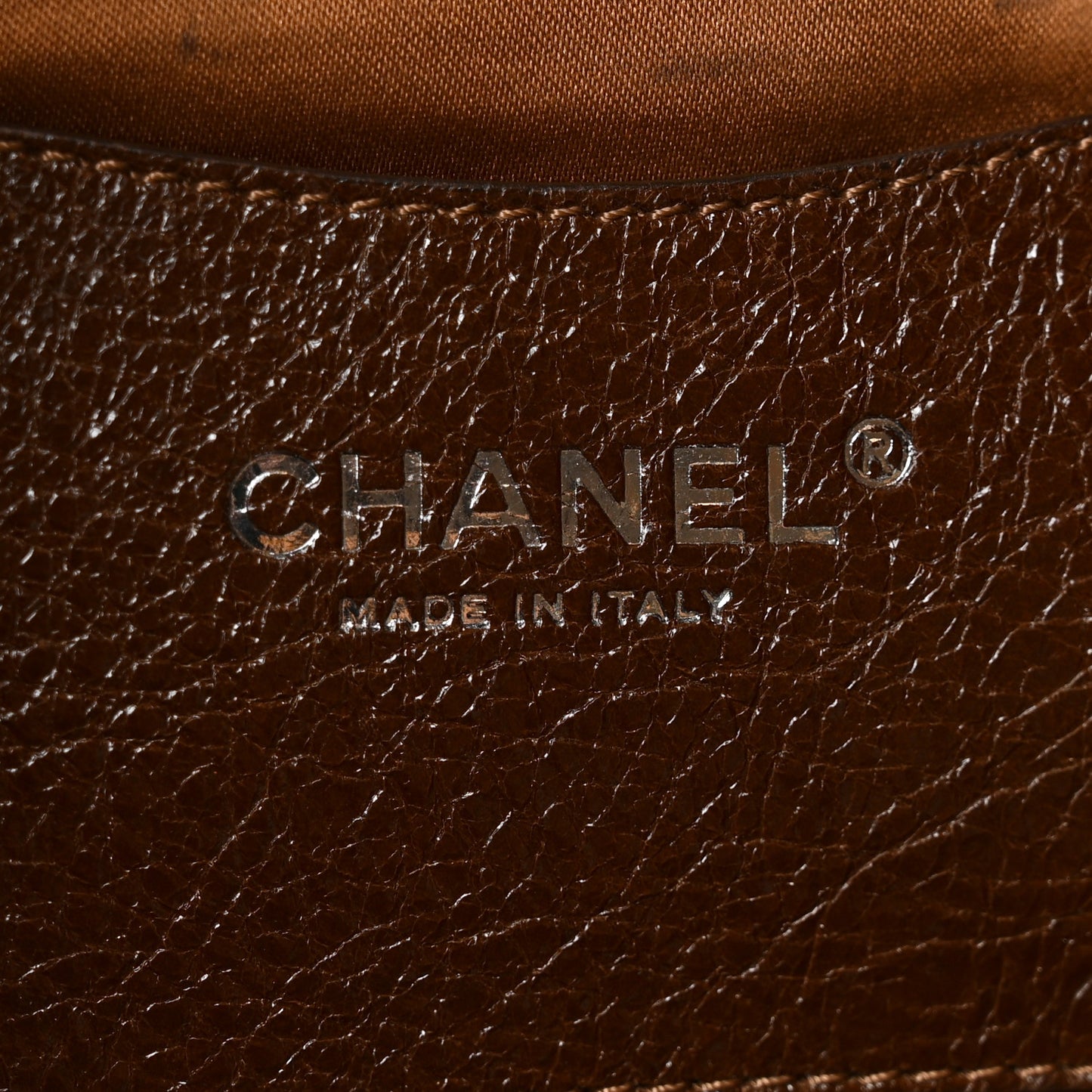 Glazed Calfskin On The Road Drawstring Tote Brown